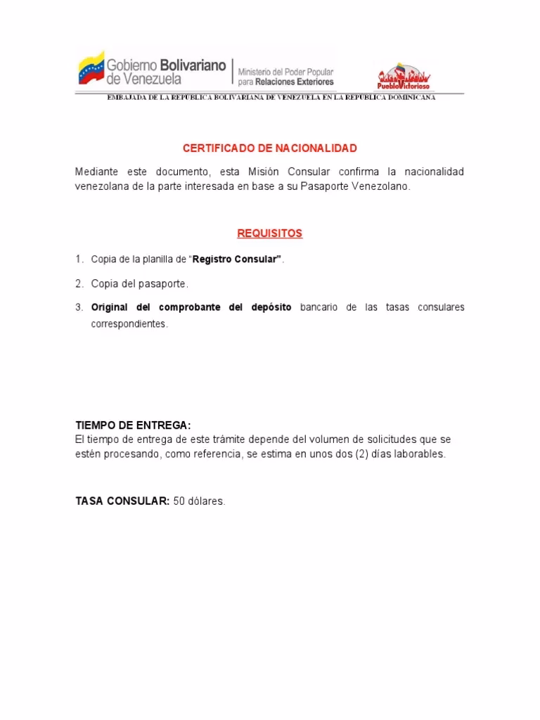 ¿Cuánto dura el proceso de nacionalización en Venezuela?