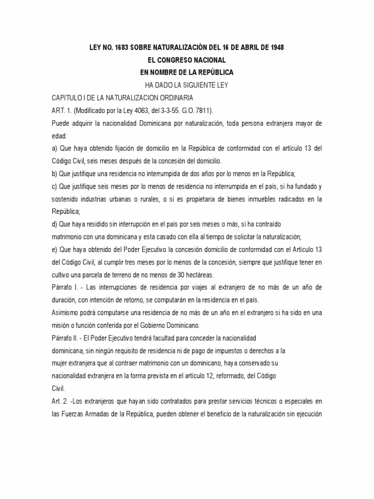 ¿Qué dice la ley 169 14 de la República Dominicana?